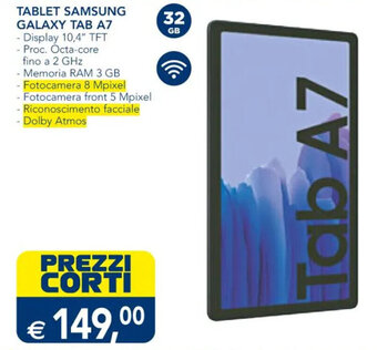 Esselunga TABLET SAMSUNG GALAXY TAB A7 offerta