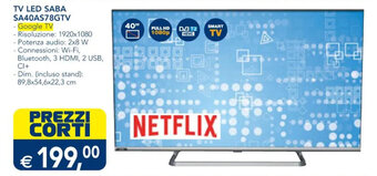 Esselunga TV LED SABA SA40AS78GTV offerta