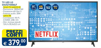 TV LED LG 55UQ75006LF