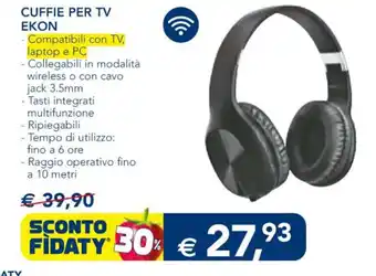 Esselunga CUFFIE PER TV ΕΚΟΝ offerta