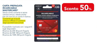 Esselunga CARTA PREPAGATA RICARICABILE MASTERCARD offerta