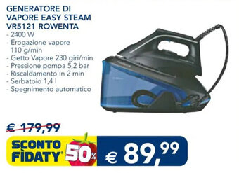 Esselunga GENERATORE DI VAPORE EASY STEAM VR5121 ROWENTA offerta