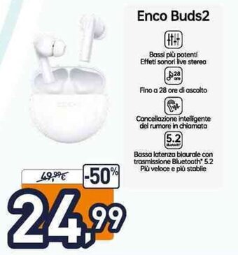 Unieuro Oppo Enco Buds2 offerta