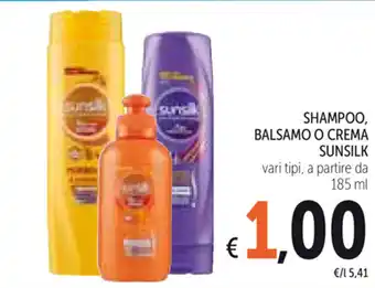 Spazio Conad Sunsilk Shampoo, Balsamo o Crema 185ml offerta