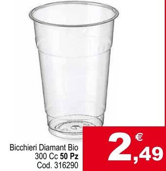 Centro Cash Bicchieri Diamant Bio 300 cc 50 pz offerta
