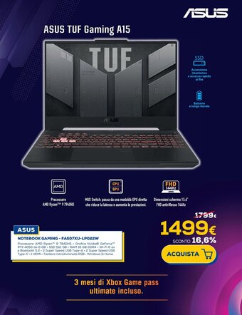 ASUS NOTEBOOK GAMING - FA507XU-LP022W