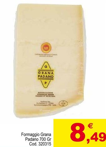 Formaggio Grana Padano 700 Gr