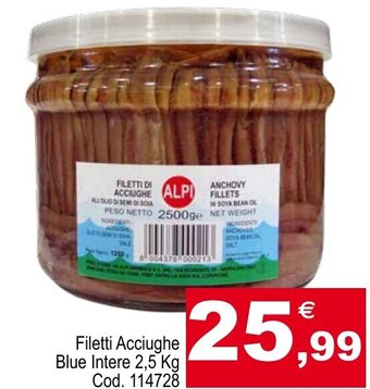 Centro Cash Filetti Acciughe Blue Intere 2,5 Kg offerta