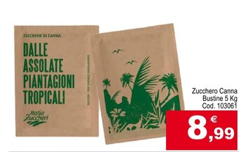 Centro Cash Zucchero Canna Bustine 5 Kg offerta
