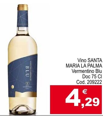 Vino SANTA MARIA LA PALMA Vermentino Blu Doc 75 Cl