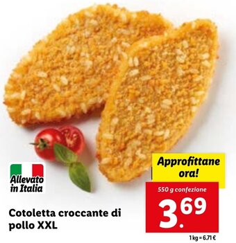 Lidl Cotoletta croccante di pollo XXL 550 g confezione offerta