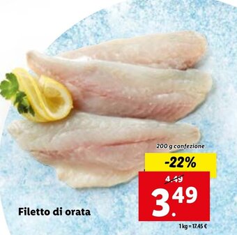 Lidl Filetto di orata 200 g confezione offerta