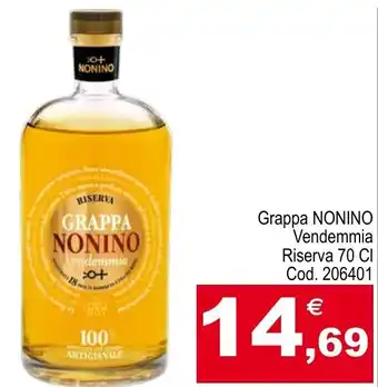 Grappa NONINO Vendemmia Riserva 70 CI