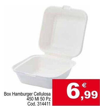 Centro Cash Box Hamburger Cellulosa 450 MI 50 Pz offerta