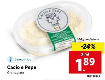 Lidl CACIO e PEPE 100 g confezione offerta