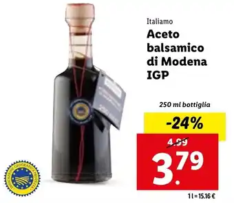 Lidl Italiamo Aceto balsamico di Modena IGP 250 ml bottiglia offerta