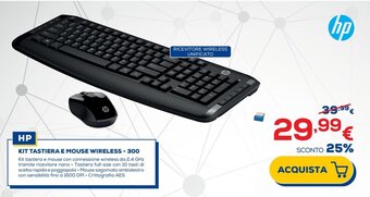 Euronics HP KIT TASTIERA E MOUSE WIRELESS - 300 offerta