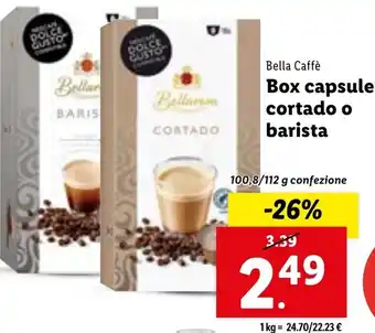 Lidl Bella Caffè Box capsule cortado o barista 100,8/112 g confezione offerta