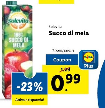Lidl Solevita Succo di mela 1 l confezione offerta