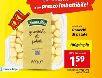 Lidl Nonna Mia Gnocchi di patate 600 g confezione offerta