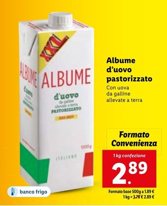 Albume d'uovo pastorizzato 1 kg confezione