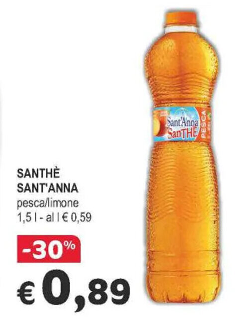 Crai SANTHÈ SANT'ANNA pesca/limone 1,5 l offerta