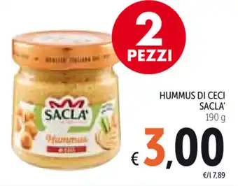 Spazio Conad Sacla' Hummus di Ceci 190g offerta