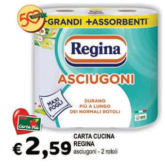CARTA CUCINA REGINA asciugoni - 2 rotoli