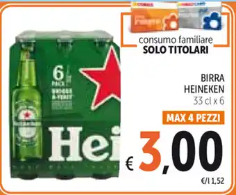 Spazio Conad Heineken Birra 33cl x 6 offerta