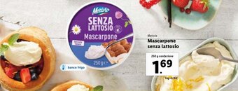 Lidl Merivio Mascarpone senza lattosio 250 g confezione offerta
