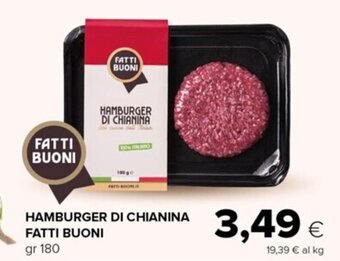 Oasi HAMBURGER DI CHIANINA FATTI BUONI gr 180 offerta