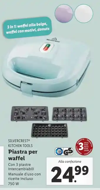 Lidl SILVERCRESTⓇ KITCHEN TOOLS Piastra per waffel 750 W offerta