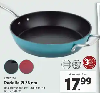 Lidl ERNESTO Padella Ø 28 cm Resistente alla cottura in forno fino a 160 °C offerta