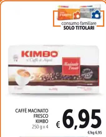 Spazio Conad Kimbo Fresco Caffè Macinato 250g x 4 offerta