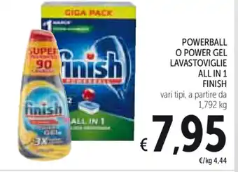 Spazio Conad Finish All in 1 Poweball o Power Gel Lavastoviglie offerta