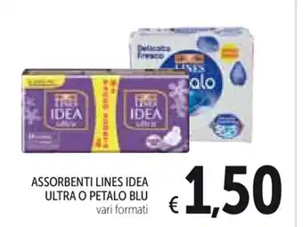 Spazio Conad Lines Idea Ultra o Petalo Blu Assorbenti offerta