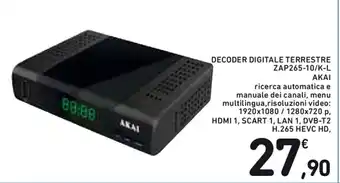 Spazio Conad Akai Decoder Digitale Terrestre ZAP265-10/K-L offerta