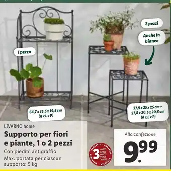 Lidl LIVARNO home Supporto per fiori piante, 1 o 2 pezzi Con piedini antigraffio Max. portata per ciascun supporto: 5 kg offerta