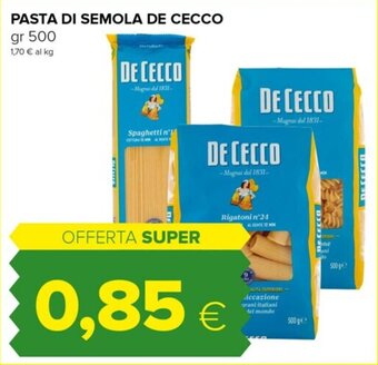 Oasi PASTA DI SEMOLA DE CECCO gr 500 offerta