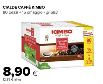 Oasi CIALDE CAFFÈ KIMBO 80 pezzi + 15 omaggio - gr 693 offerta