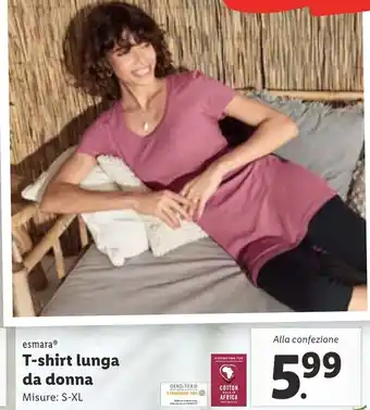 Lidl esmara® T-shirt lunga da donna Misure: S-XL offerta
