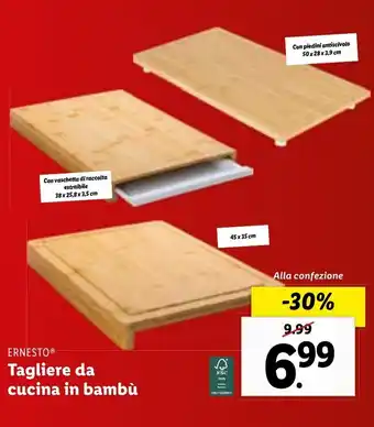 Lidl ERNESTOⓇ Tagliere da cucina in bambù offerta
