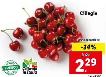 Lidl Ciliegie 500 g confezione offerta