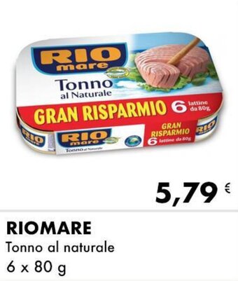 Iper Tosano RIOMARE Tonno al naturale 6 x 80 g offerta