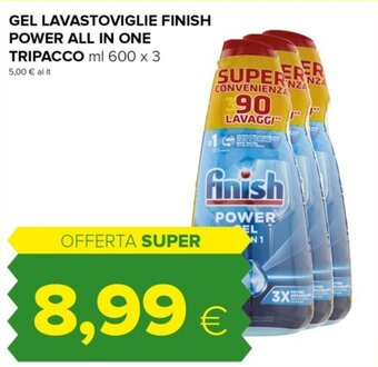 Oasi GEL LAVASTOVIGLIE FINISH POWER ALL IN ONE TRIPACCO ml 600 x 3 offerta