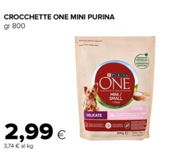 Oasi CROCCHETTE ONE MINI PURINA gr 800 offerta