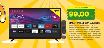 Oasi SMART TV LED 32" MAJESTIC offerta