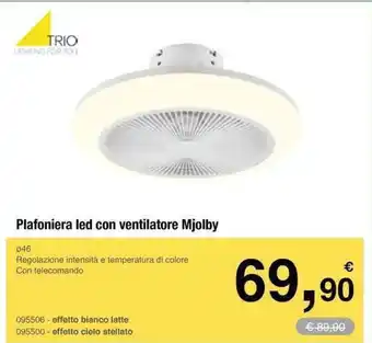 Handy fai da te Plafoniera led con ventilatore Mjolby offerta