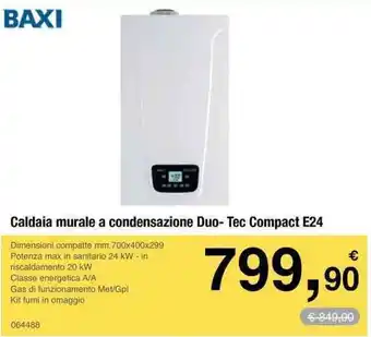 BAXI Caldaia murale a condensazione Duo-Tec Compact E24