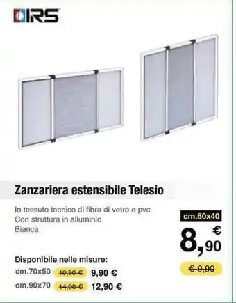 Zanzariera estensibile Telesio cm.50x40